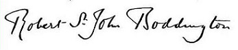 Signature of Robert St John Boddington, b.1853